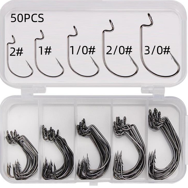 Fishing Hook Stainless Steel - 50Pcs/Box High Carbon Steel Fishing Hooks