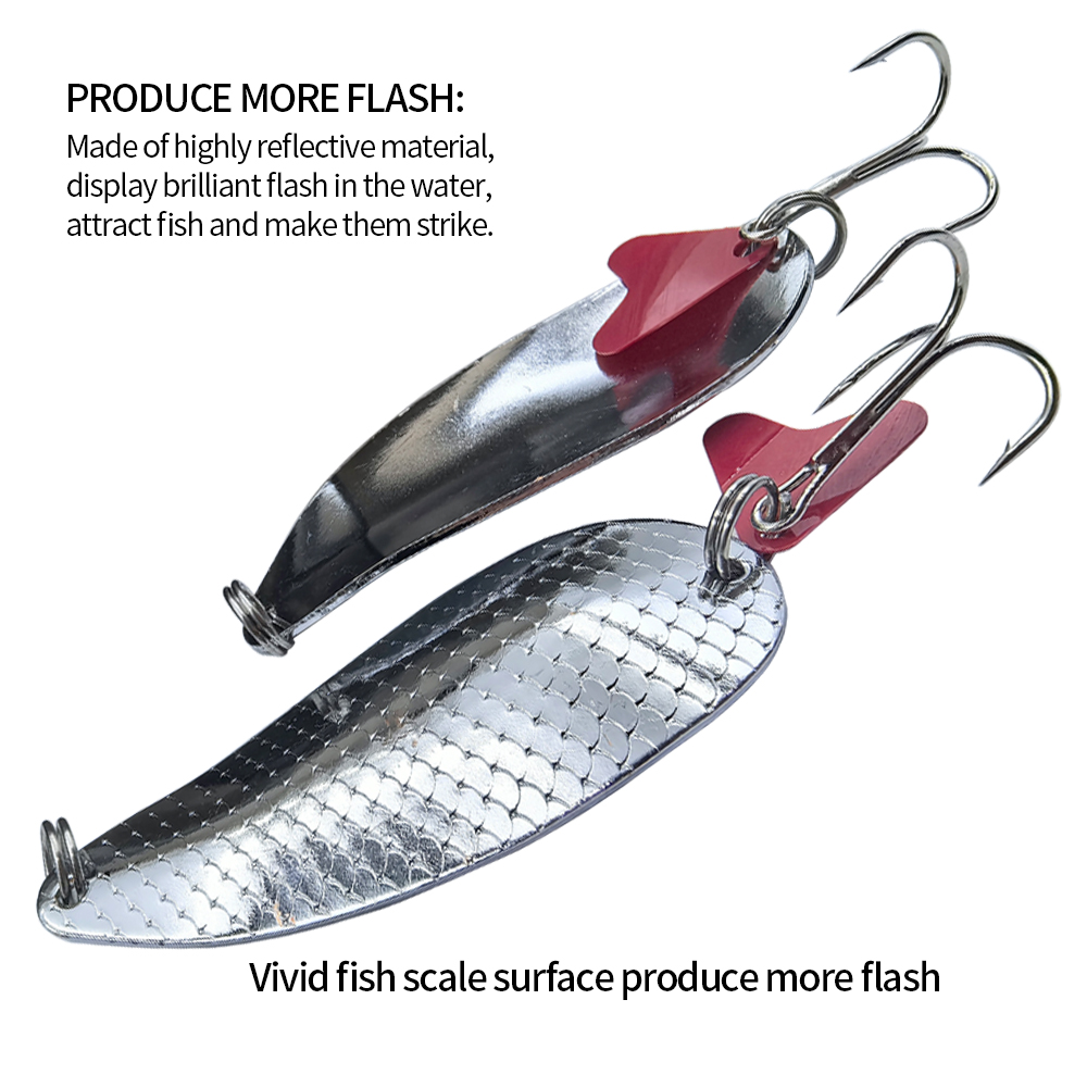 Trout Fishing Spoons Lure Silv - đánh giá và giá Fishing Hook Treble